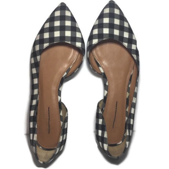 J. CREW Shoes J. CREW Shoes J. CREW Shoes 7 Ginhgam Plaid Dorsay Flats Work - Picture 5 of 6